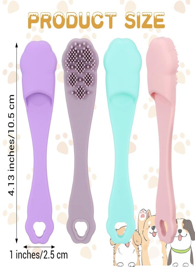 Exircy 4 Pack Dog Finger Toothbrush Small Breed, Silicone Dog and Cat Finger Toothbrush Kit Food Grade, Easily Clean Teeth Dirt - Image 2